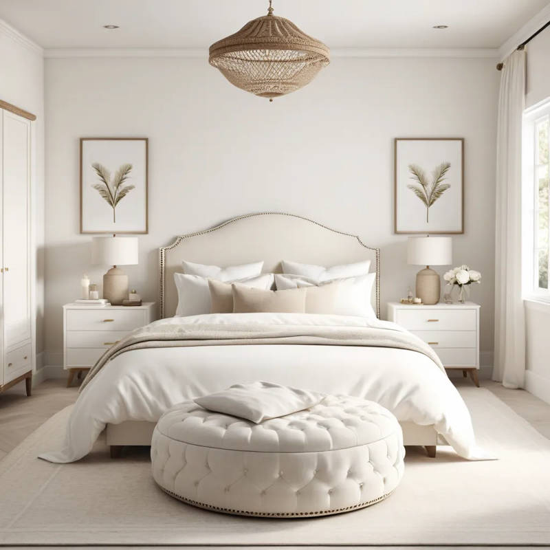 Haden Boucle Platform Bed Frame