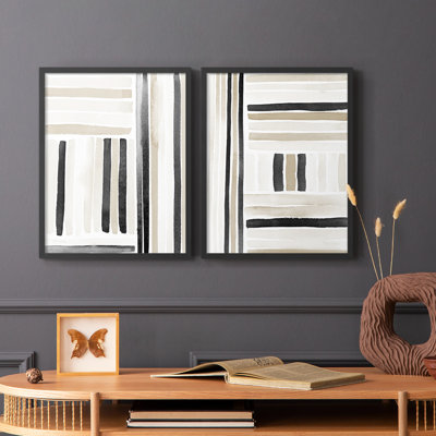 «Neutral Lines I», reproduction encadrée de qualité supérieure - prête à être accrochée - aucun clou requis - aucun clou requis