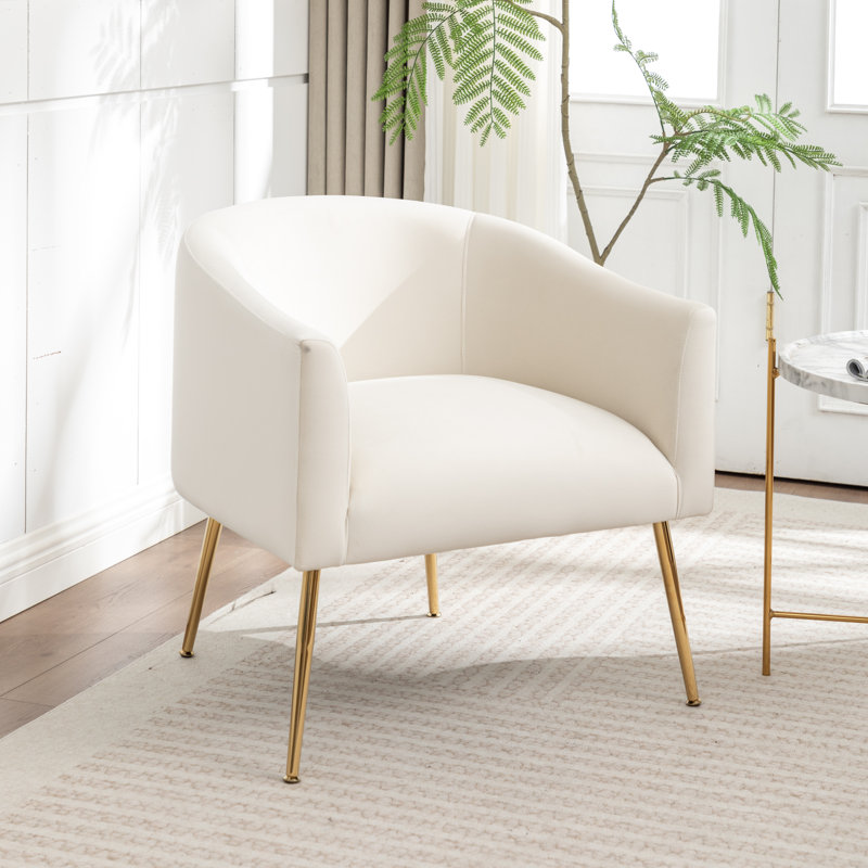 Fauteuil demi-tonneau Danita, Beige