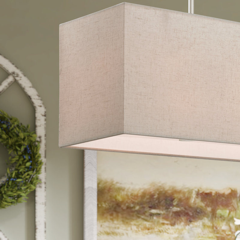 Ashauna 4-Light Dimmable Rectangular Chandelier, Brushed Nickel