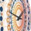 Horloge murale boho mandala rétro en métal bleu et orange-93379772