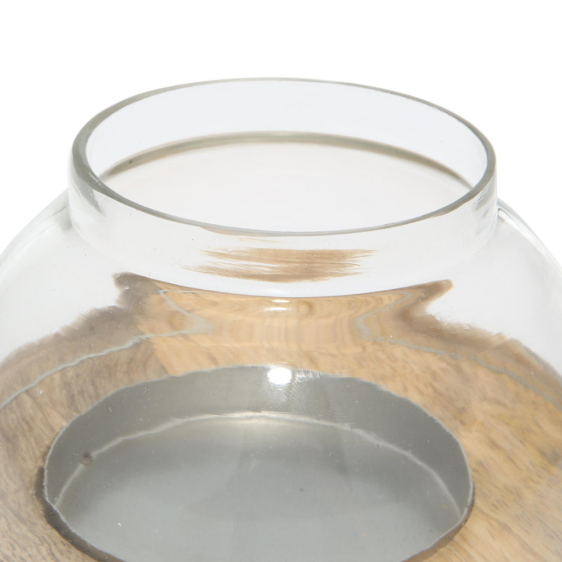 Ouragan en bois de manguier massif et verre (ensemble de 2)