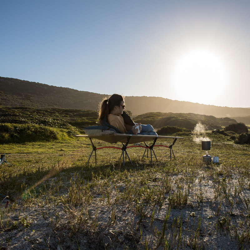 Lit de camping pliant, lit de randonnée ultraléger à hauteur réglable, Vert