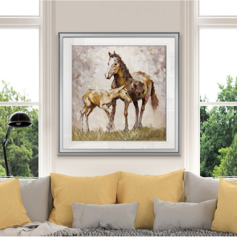 Peinture "learning the cordions", H 16 po x l 16 po x P 1,5 po, Encadrement argenté