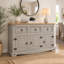 Corona Sideboard Grey 3 Door 3 Drawer Solid Wood Pine Cupboard