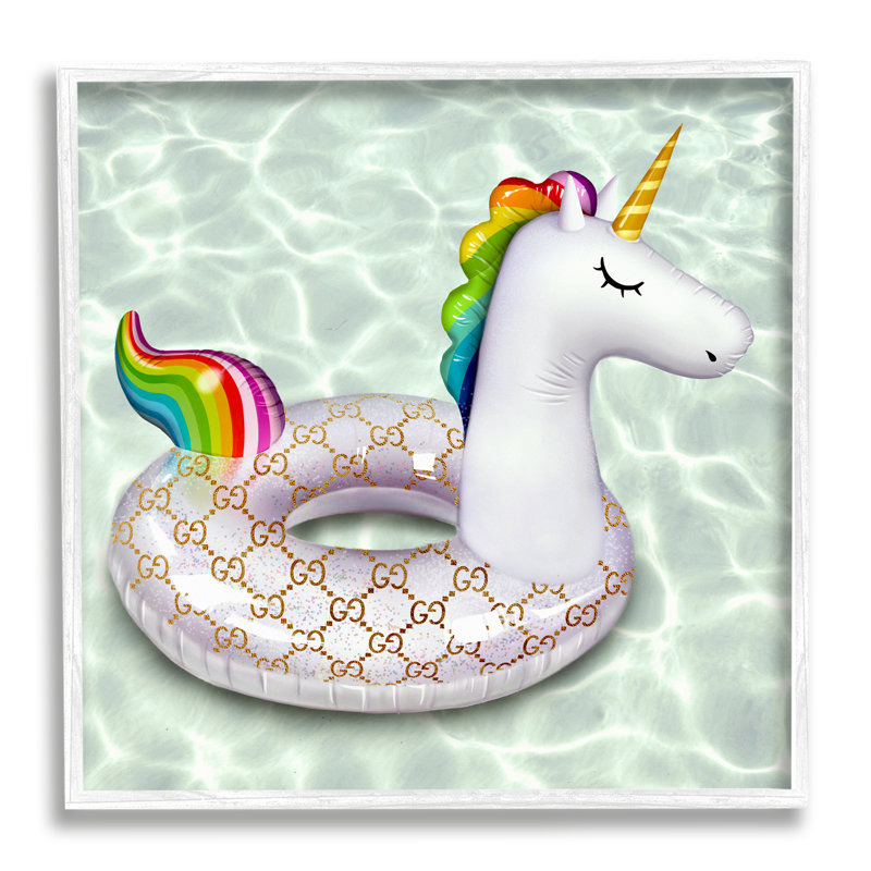 «Unicorn Pool Float Trendy Fashion Emblem Pattern» par Ziwei Li - cadre flottant, impression sur toile