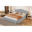 Tête de lit tapissier en velours pour lit de grand lit avec cadre de lit grand lit, sans sommier tapissier, bleu clair