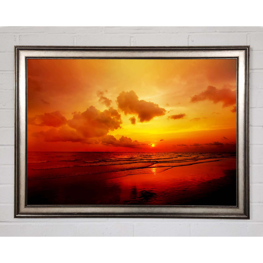 Gerahmtes Leinwandbild Distant Sunset Ocean