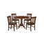 L'ensemble de mobilier de salle à manger 5 pièces comprend une table de cuisine ronde avec Dropleaf et 4 chaises de salle à manger rembourrées en tissu de lin, 42 x 42 pouces, acajou-1764870117-1816246246-1780679211