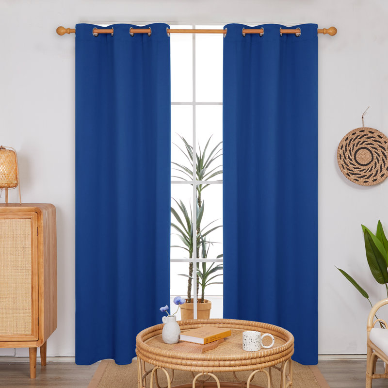 Frome Room Darkening Curtain Pair, 38" W x 84" L, Royal Blue
