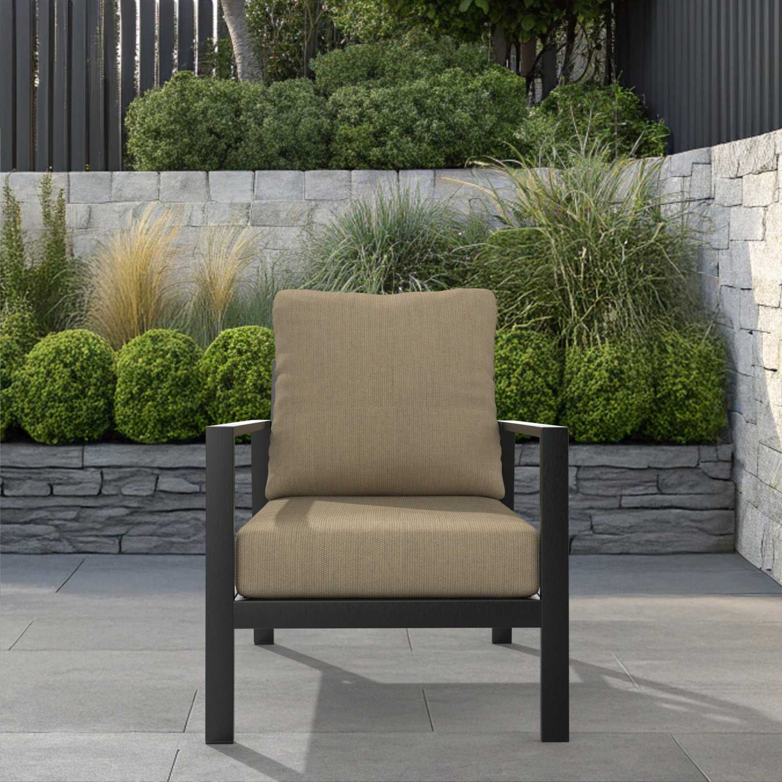 Amala 22" Sunbrella® Seat and Back Cushion, Spectrum Mushroom Sunbrella® Plainweave