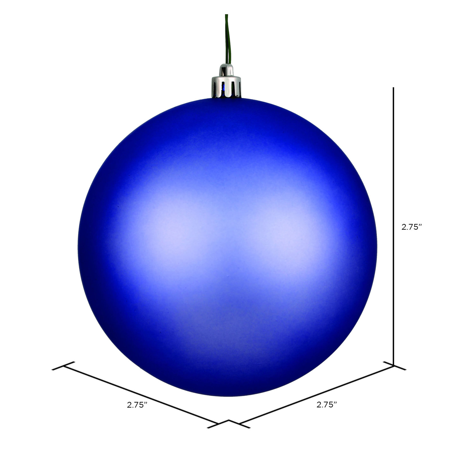 Holiday Décor Ball Ornament, 2.75" H x 2.75" W x 2.75" D, Matte Periwinkle