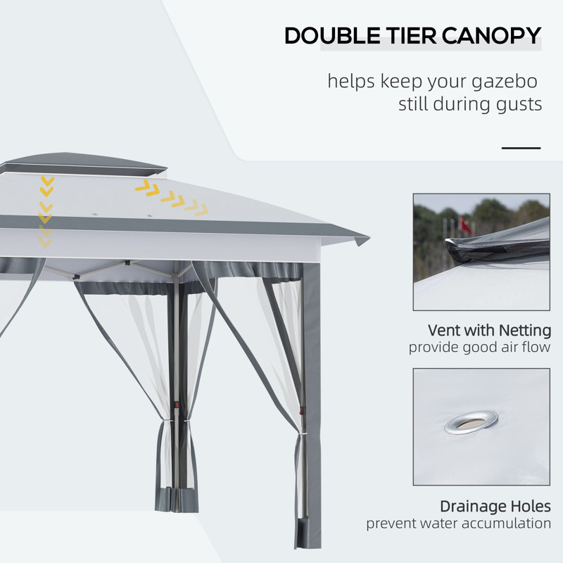 Stay Cool And Covered With The Outsunny 12' X 12' Pop Up Canopy Tent