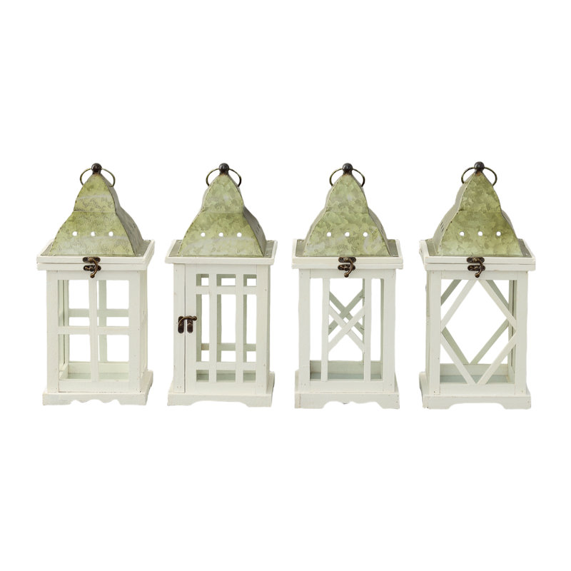Ensemble de lanternes en bois 4 pièces