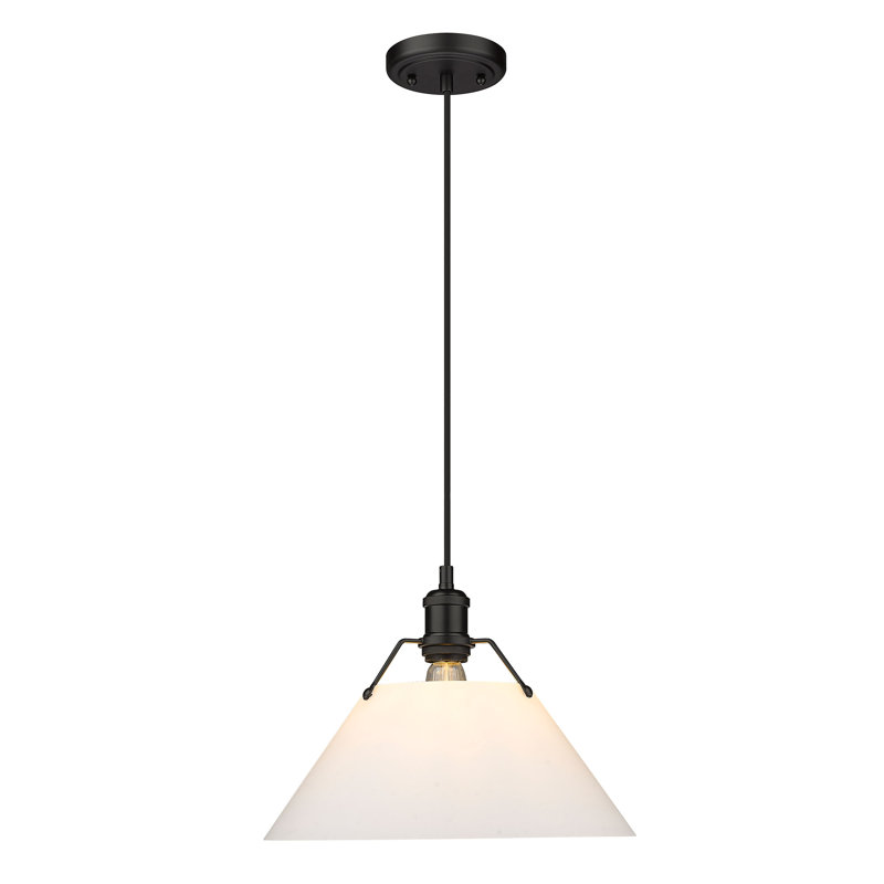 Weatherford 1 - Light Pendant, Matte Black, 131.5" H x 14" W x 14" D, Opal Glass