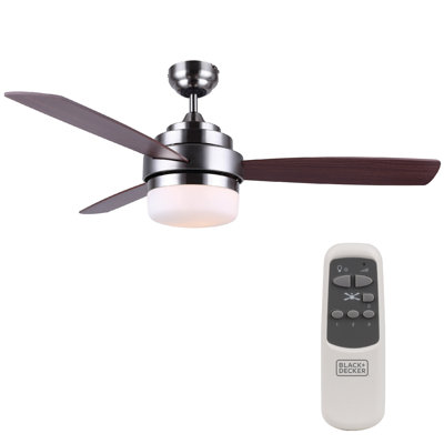 BCF52 Series 52" 3 - Blade Standard Ceiling Fan with Remote Control and Light Kit Included