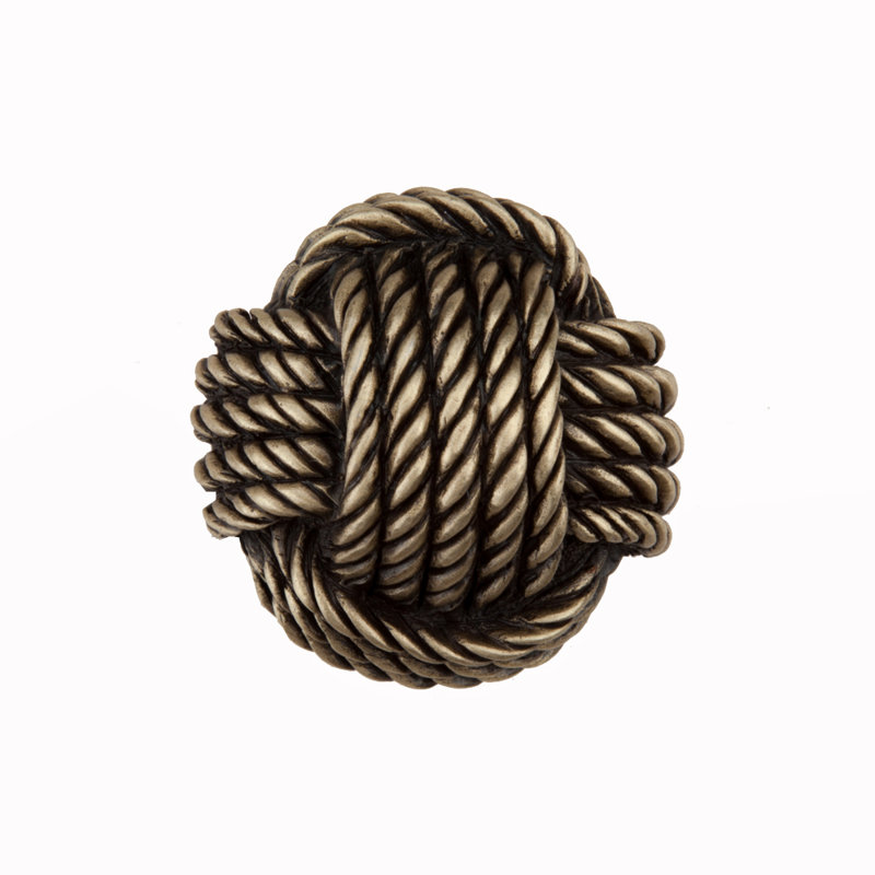 Monkey's Fist Cabinet Knob, Antique Brass