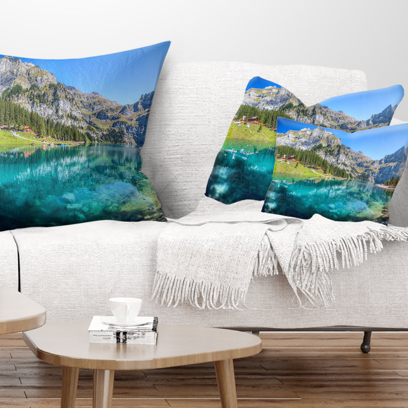 Coussin lombaire paysage paysage lac Oeschinen Suisse
