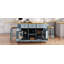 Grand îlot de cuisine de 53 po K&K avec rallonge, prise de courant, support de rangement interne pour porte, chariot de cuisine sur roulettes sur 5 roulettes avec 5 supports latéraux ouverts pour la cuisine, bleu gris (deux ensembles) (tabourets non inclus)