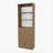 Natural Oak and White 2-Door Bookcase with Open Storage