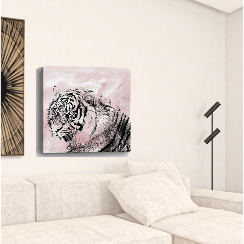 «Pink Crouching Tiger», art mural sans cadre