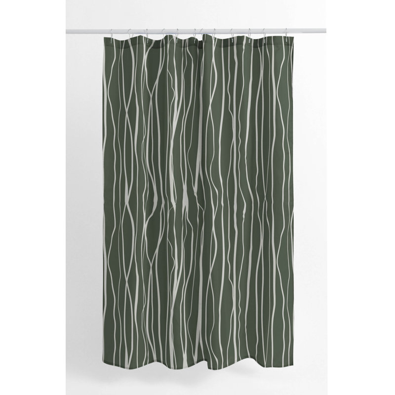 Legions Ultra-Thin Lightweight Shower Curtain, Green/Chimichurri