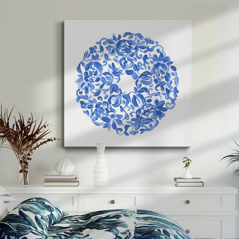 Porcelaine médaillon III - Toile tendue avec châssis de qualité supérieure - prête à être accrochée