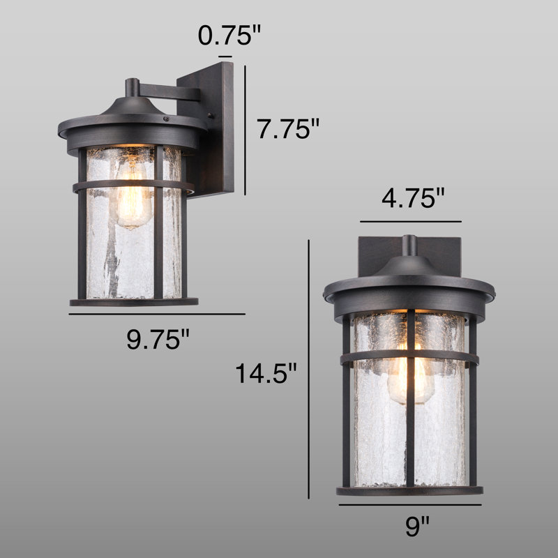 Thorton Wall Light, Rust, 14.5" H x 9" W x 10" D