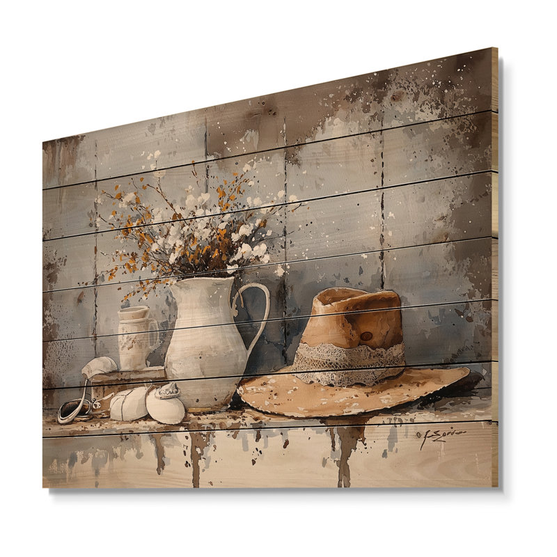 Décoration campagnarde sur bois de pin naturel, H 24 po x l 32 po