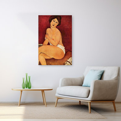 Beautiful Woman Classic Contemporary Wall Art Print by Amedeo Modigliani - 1 Piece Wrapped Canvas Wall Art