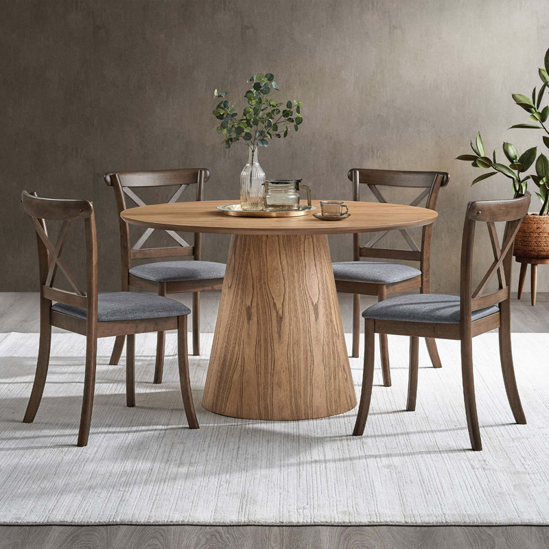 (1 table avec 4 chaises) Ensemble de table de salle à manger en bois, table de cuisine moderne en bois aggloméré et chaises de salle à manger rembourrées Boucle