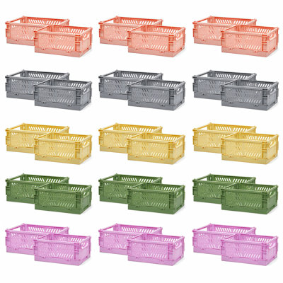 Petit panier de rangement pliable multicolore