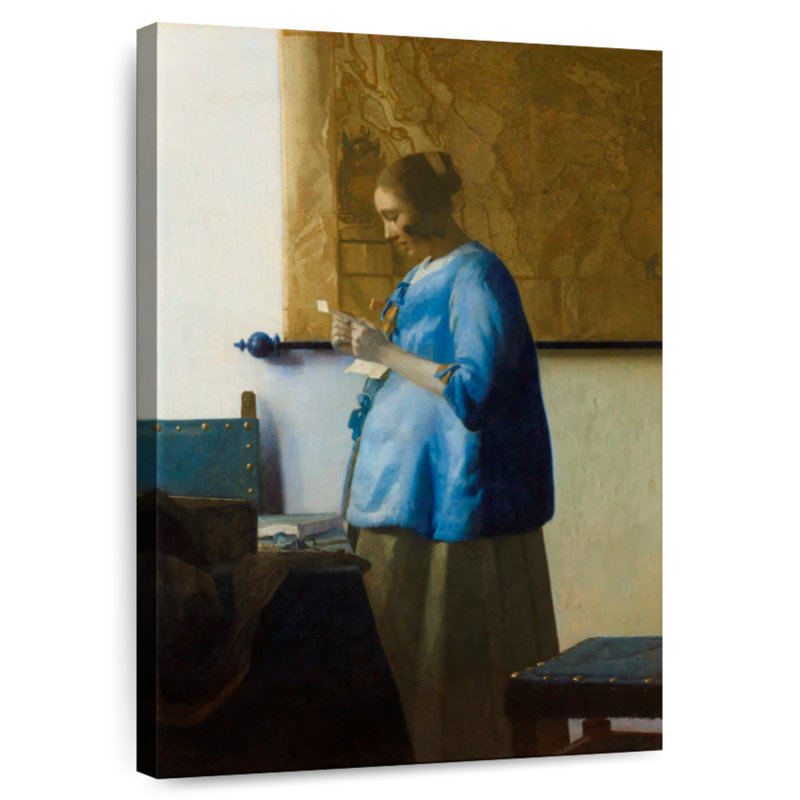Femme Leisha lisant une lettre, H 24 po x l 16 po