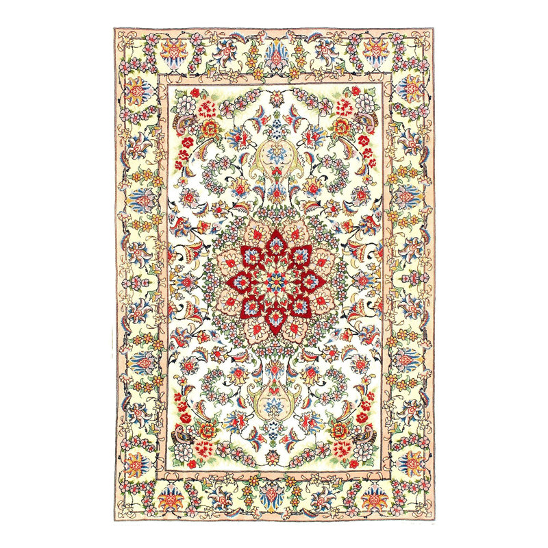 Mihrican Oriental Area Rug in Ivory
