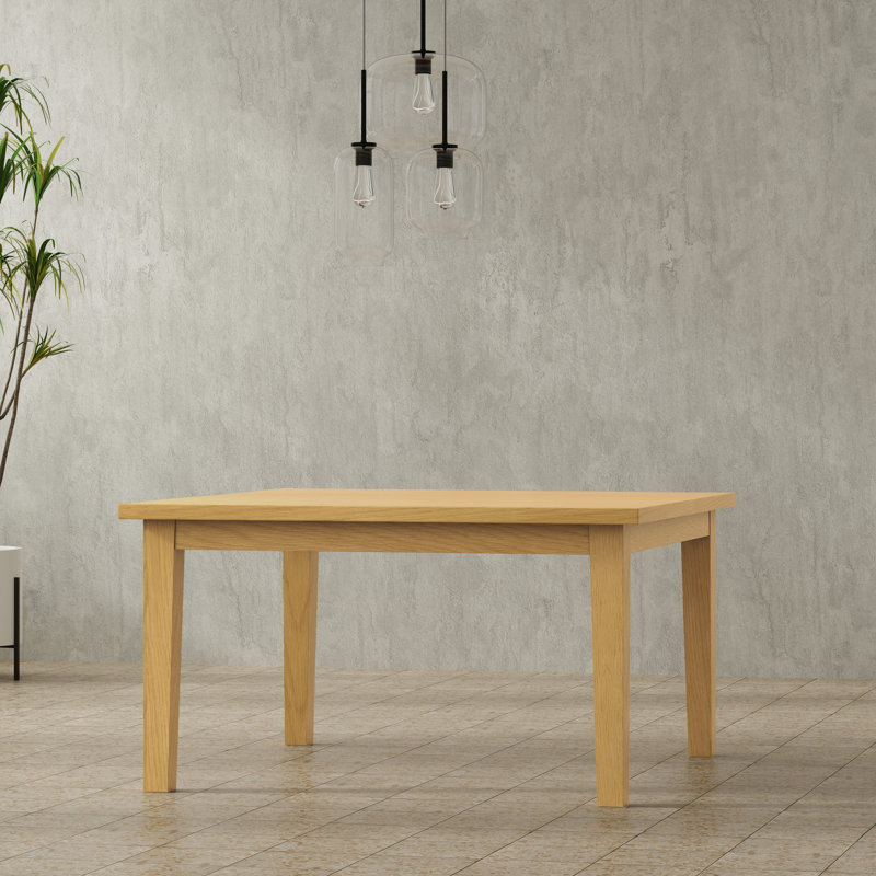 Eastwood 54"W Solid Wood Square Dining Table, Contemporary Style, Seats 8, Oak