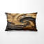 Coussin décoratif à spirales abstraites - Coussin imprimé Timeless Turn IV, or et noir-135800442