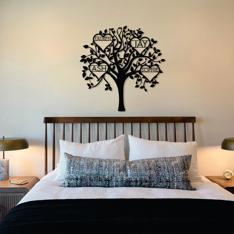 «Chamorro Family Tree», art mural, Noir, H 24 po x l 24 po x P 1 po