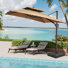 Parasol en porte-à-faux rectangulaire en aluminium avec base lestée 128 po x 104 po
