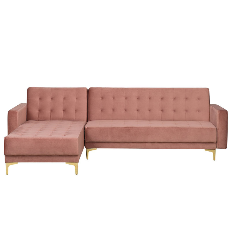 Prentice 4 Seater Sofa Bed, Left Hand Facing, Pink