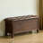  Retro Style Wood Upholstered Entryway Leather Storage Shoe Bench-111819235
