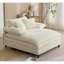 Méridienne surdimensionnée de 54,75 po de largeur, canapé-lit moelleux, assise profonde, velours côtelé, 2 coussins, 4 vitesses réglables, canapé-lit de loisir