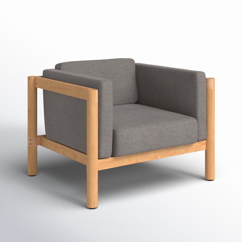 Chaise en teck Haven avec coussins Sunbrella, Sunbrella pierre grise