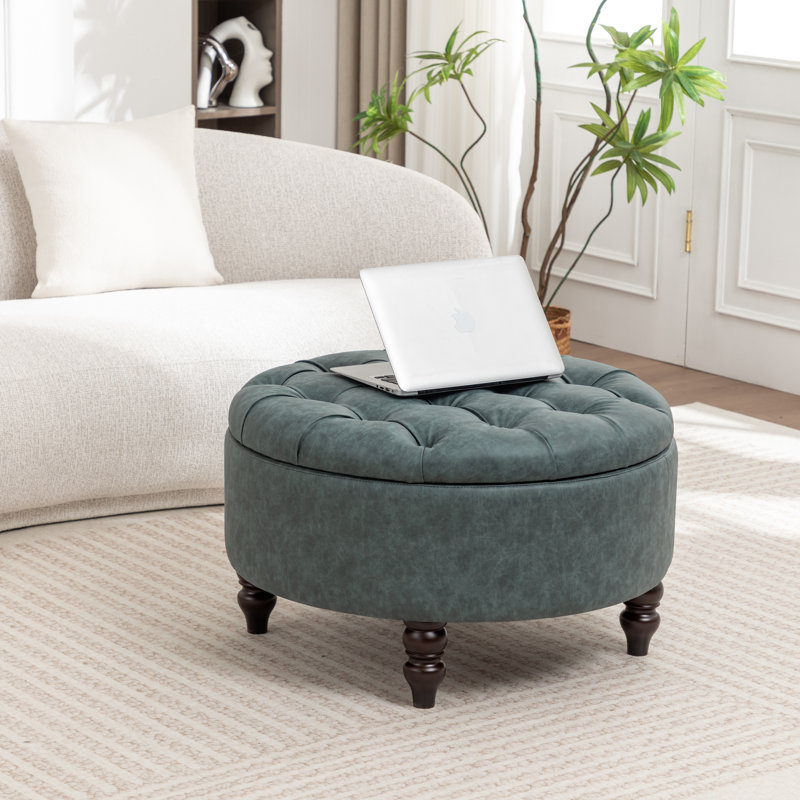 Upholstered Ottoman, Navy