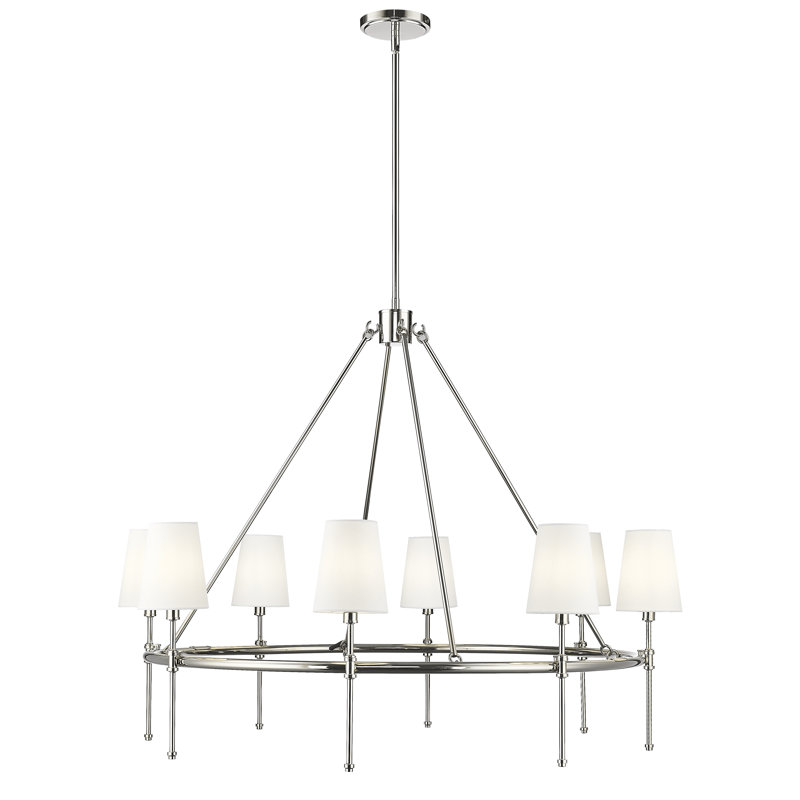 Heise 40" Wide 8-Light Chandelier -, Polished Nickel