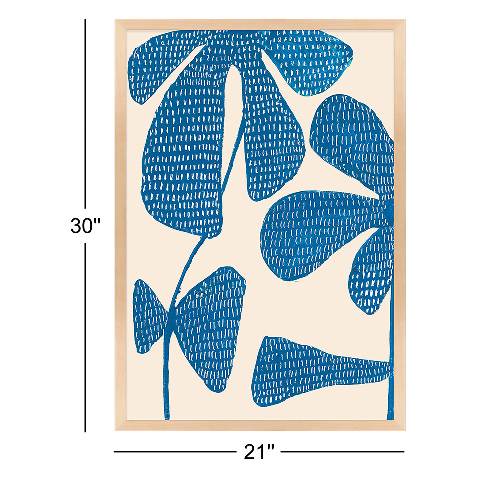 Ceramic Blue 1-3. Set of 3 by Andrea Stokes - Framed Wall Art, Maple Picture Framed Paper, 30" H x 21" W