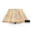 Oak Rectangular Wood Top Dining Table with Steel Base