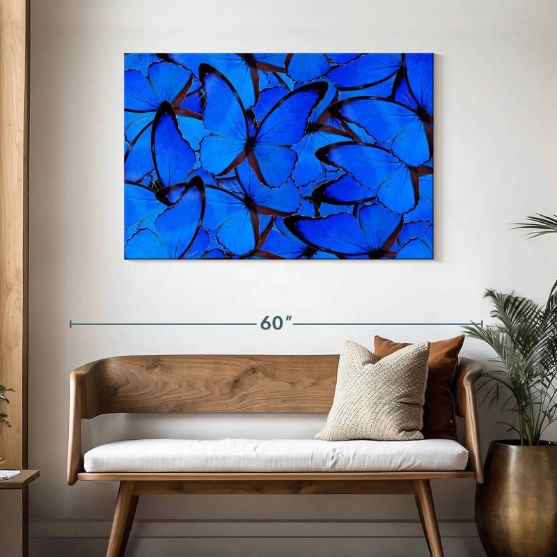 Brampt Blue Butterflies, 30" H x 45" W