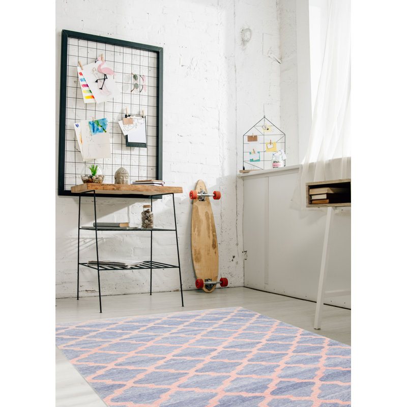 Tapis unique denim bleu kilim 5 pi 2 po x 7 pi 10 po Ankara