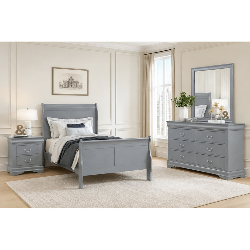 4 Piece Gillett, Grey, Twin
