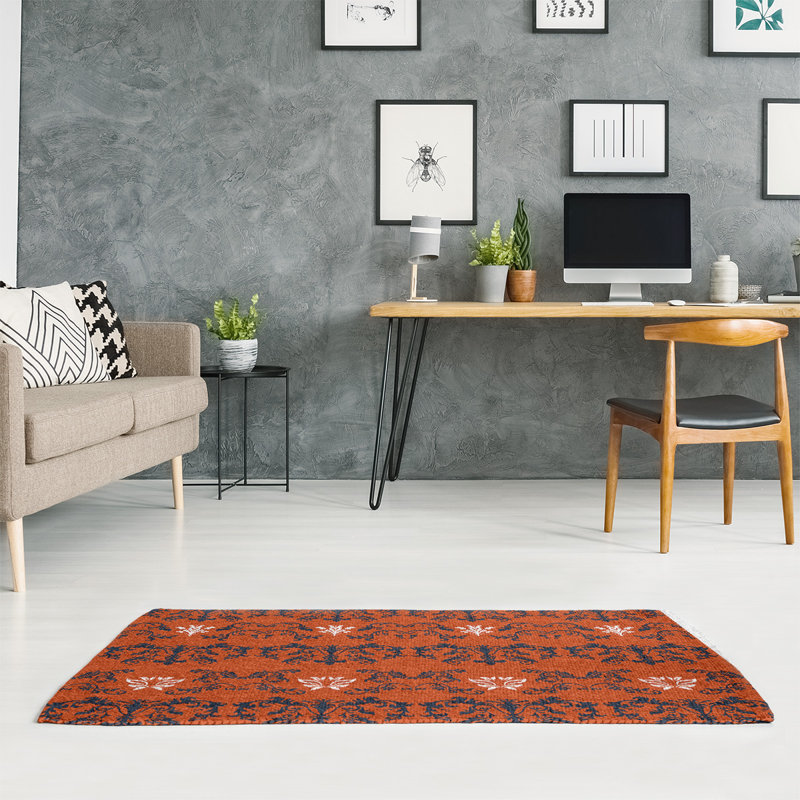 Damask Indoor Rug, Rectangle 5' x 7'